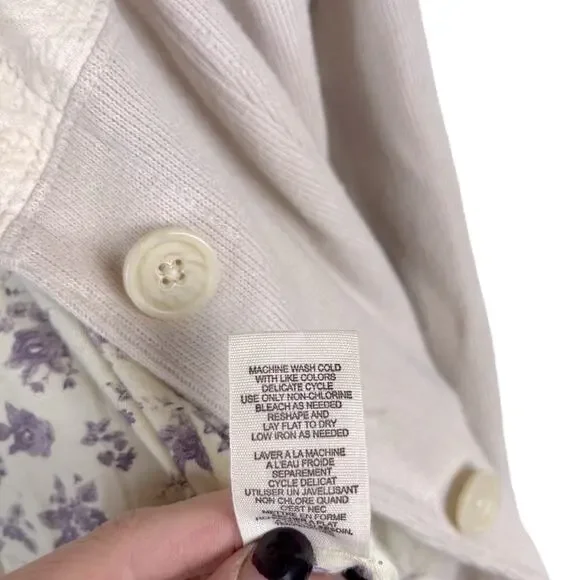 Free People Vintage Y2K Jacket Cropped Shacket Coat Cottage Granny Boho Small 4 - Picture 10 of 12